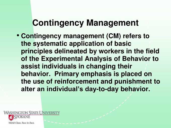 Contigency Management