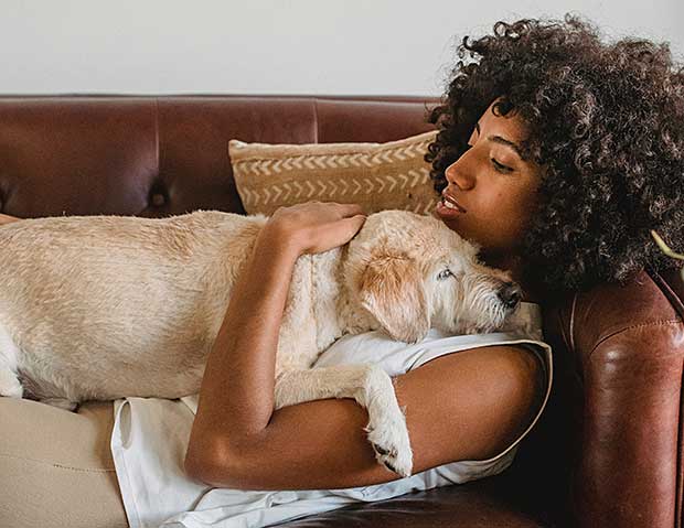 Woman and dog mental health