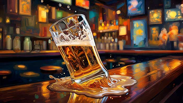melting beer glass